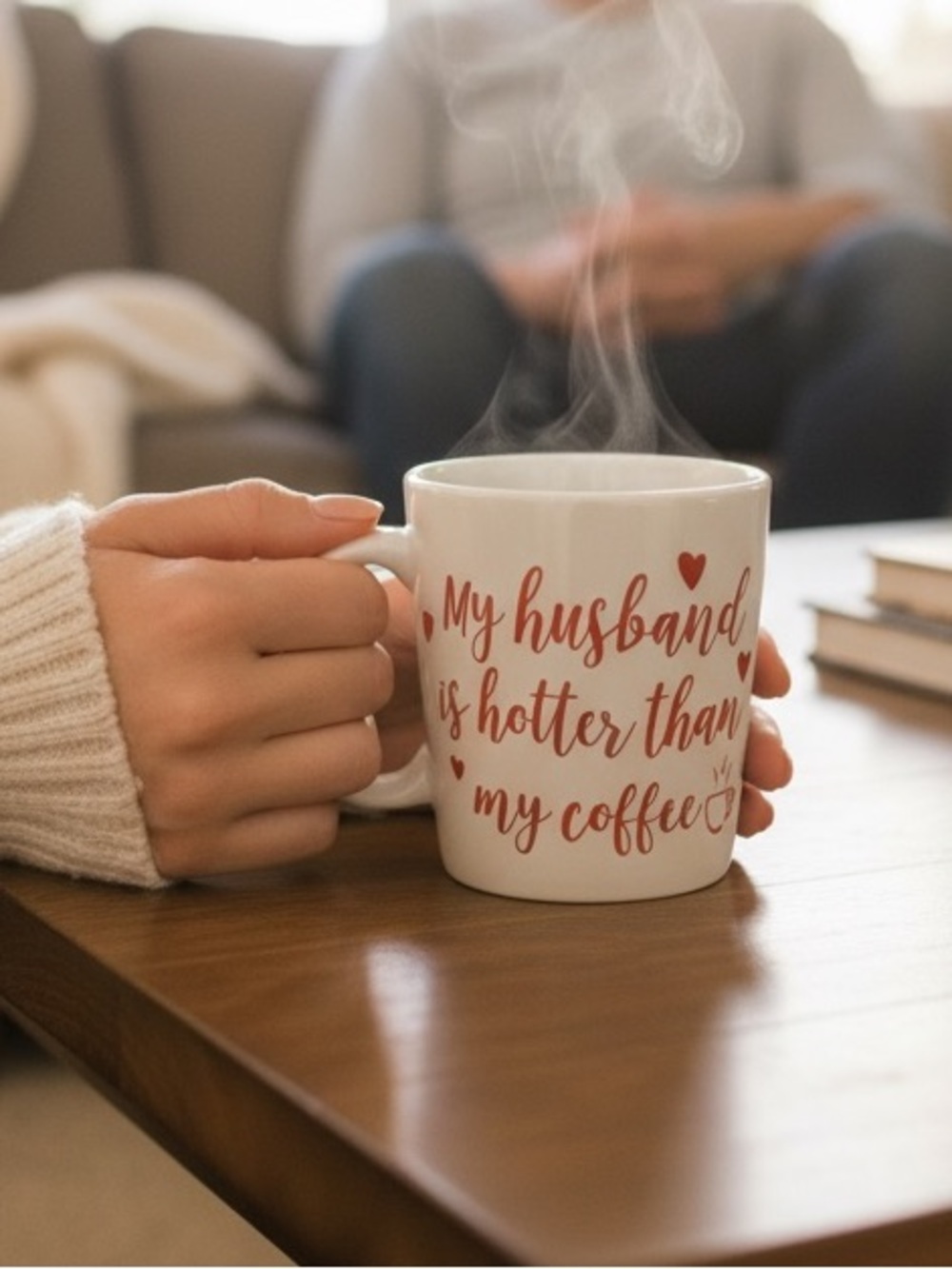 3/$25 Coffee Mug Red White My Husband is Hotter Than My Coffee Mug